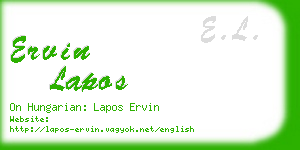 ervin lapos business card